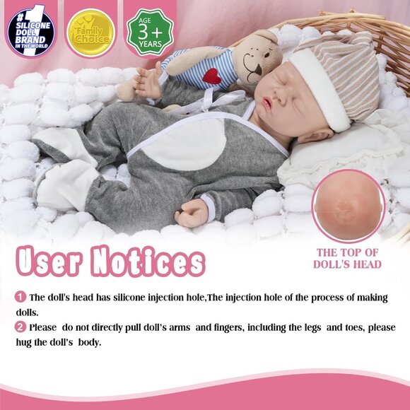 🆕12 inch Full Body Silicone Baby Dolls Boy for Kids Toddlers Reborn Baby Doll - Picture 5 of 9